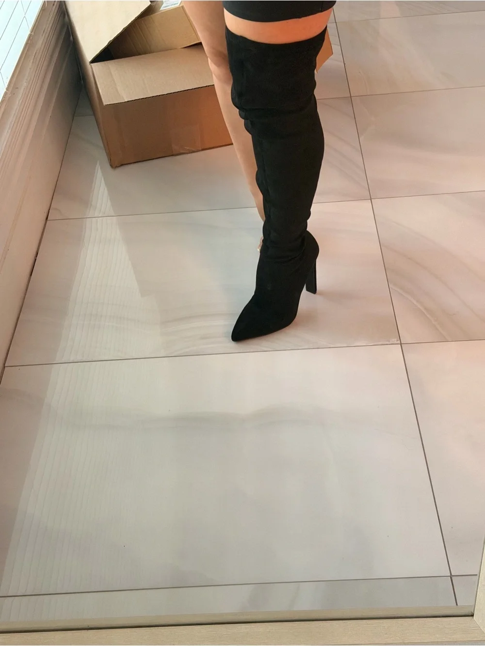 Fashion Nova Black Over-the-Knee Stiletto Boots